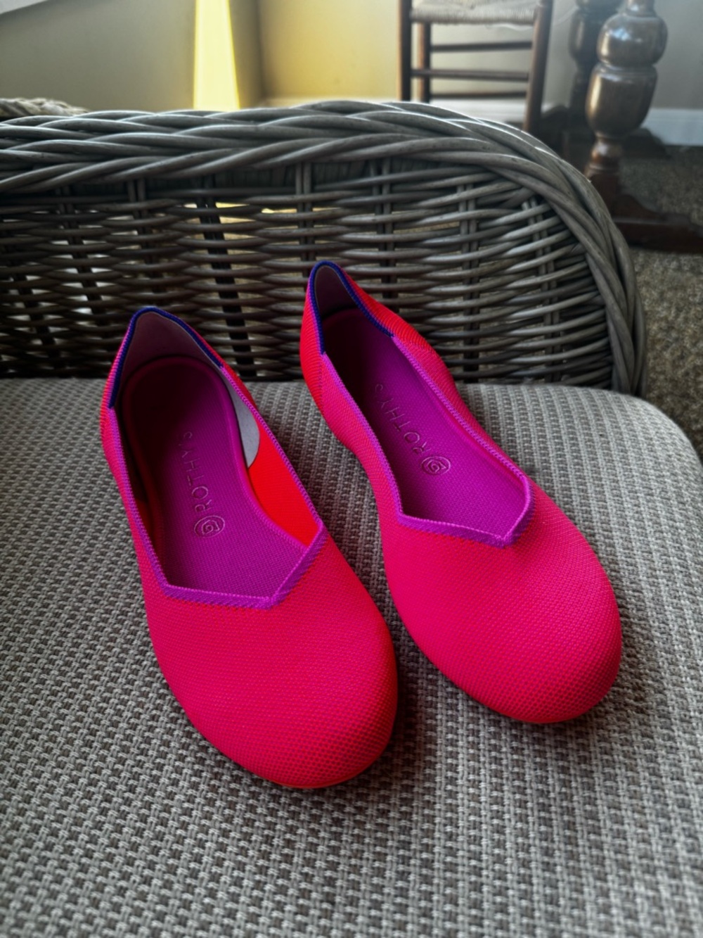 Rothy's Hot Pink Slip-On Ballet Flats